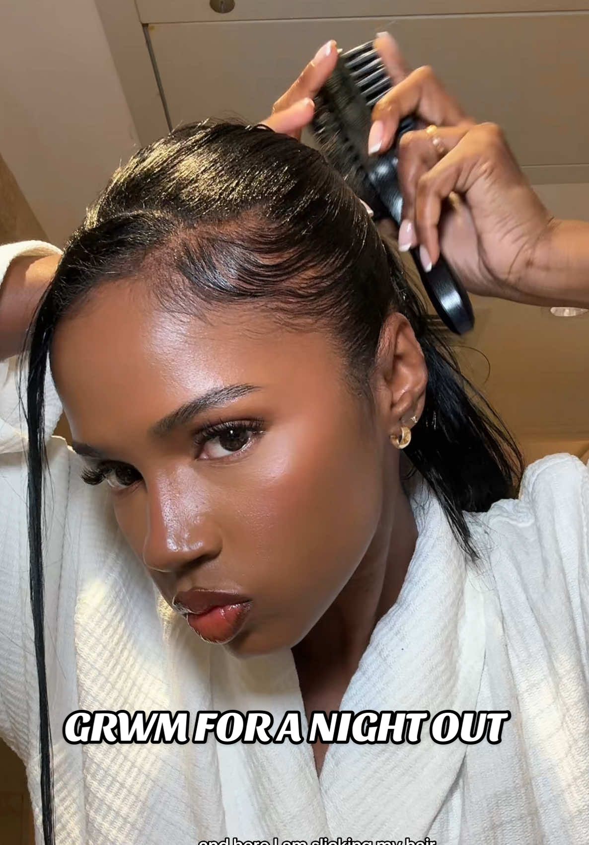 Grwm for a night out+yap 🎀 #makeupforblackgirl #easysimplehairstyles #domymakeupwithme #makeup #blackgirlmakeup #nightoutlook  #goingoutoutfit #hairtok