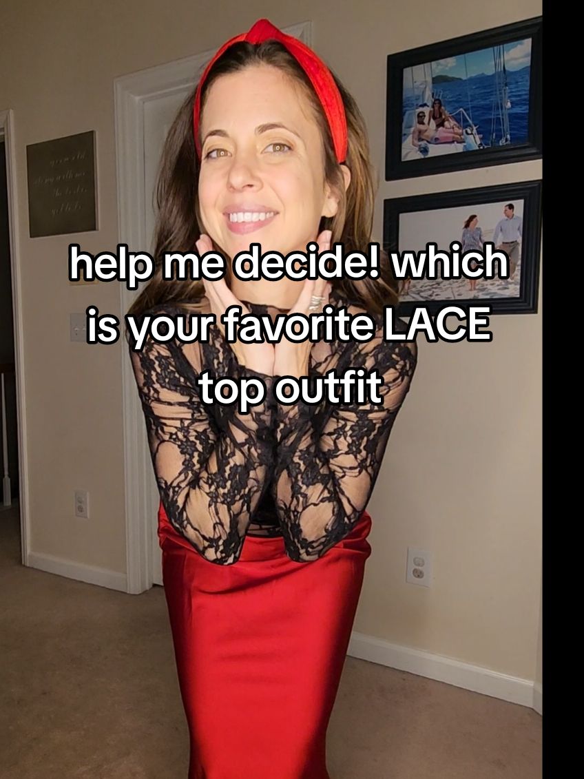 #creatorsearchinsights holiday fashion! comment your favorite, 1, 2 or 3?! style my LACE TOP with me! which is your favorite? #holidayfashion #lacetop #affordablefashion 