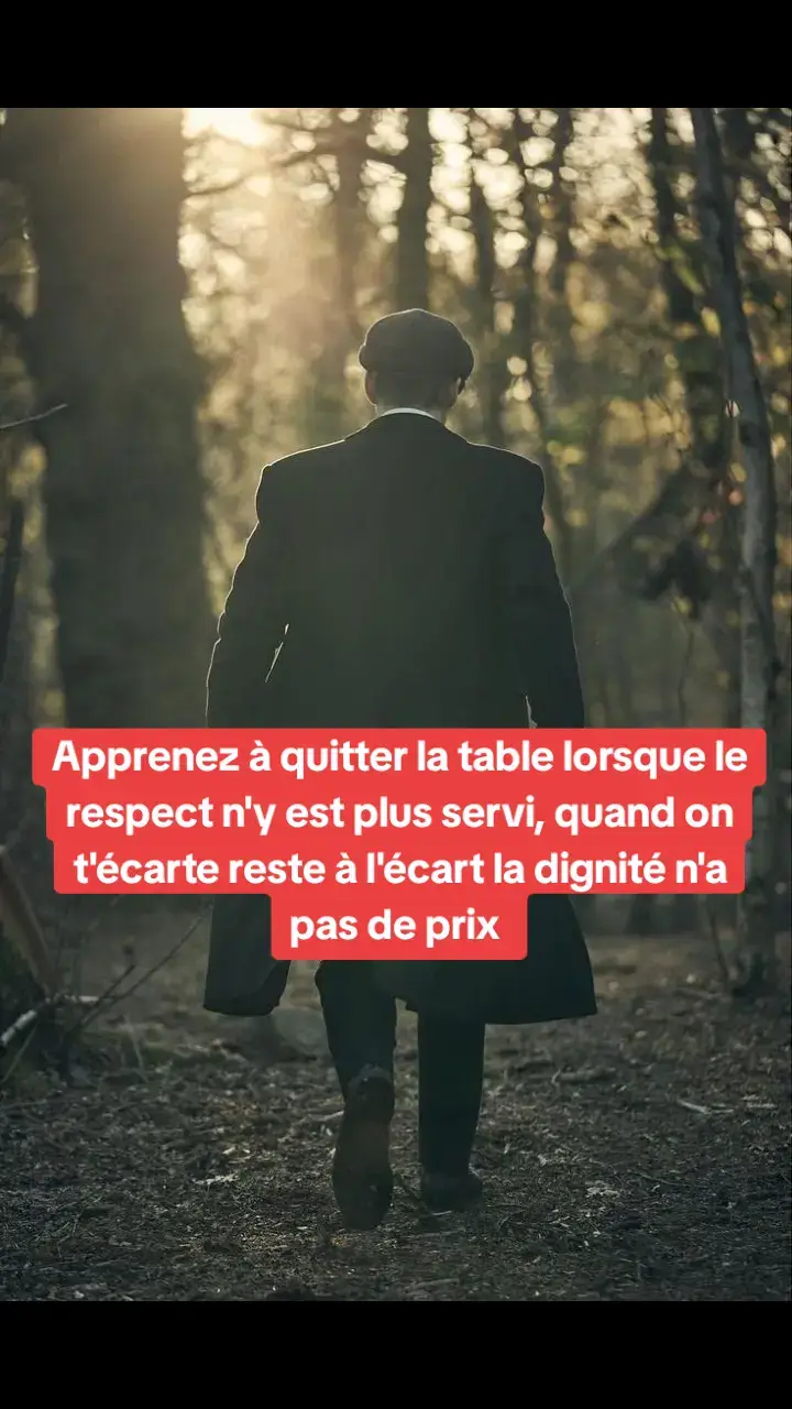 apprenez à quitter la table lorsque le respect n'y est plus servi, quand on t'écart la dignité n'a pas prix🚶‍➡️💪✊️#motivation 