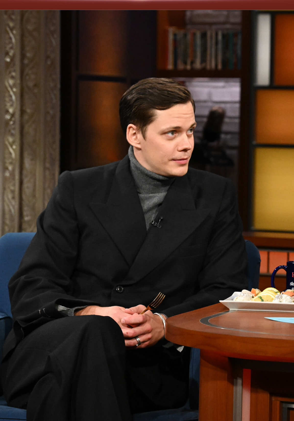 Bill Skarsgård is spreading the Swedish Christmas spirit! What’s your favorite holiday tradition?  #Colbert #BillSkarsgård 