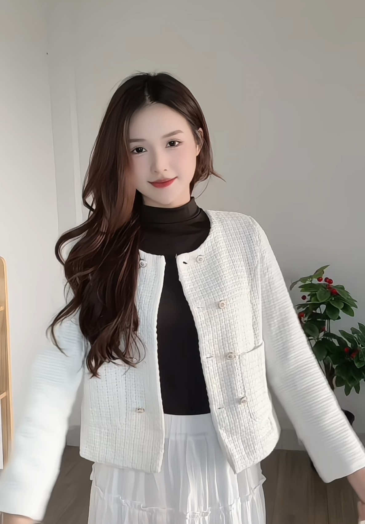 Áo dạ mùa đông siu sang chảnhhh🤍 #outfit #phoidoxinh #tweedcoat #aomuadong #winterfashion #fashiontiktok #xuhuong #fyp 