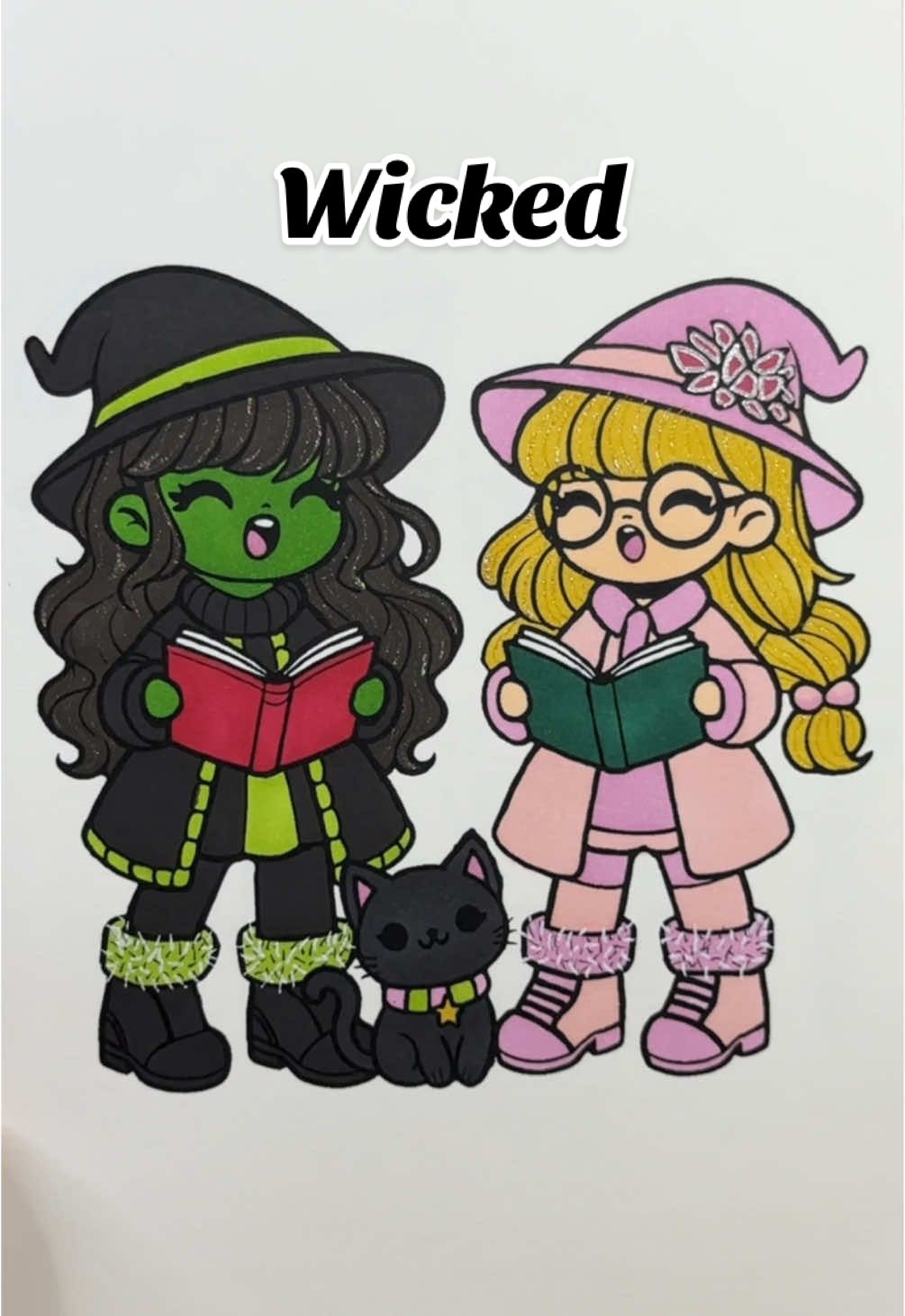 Color these Wicked witches with me!  #coloring #coloringbook #colorwithme #wicked #witches #fyp 