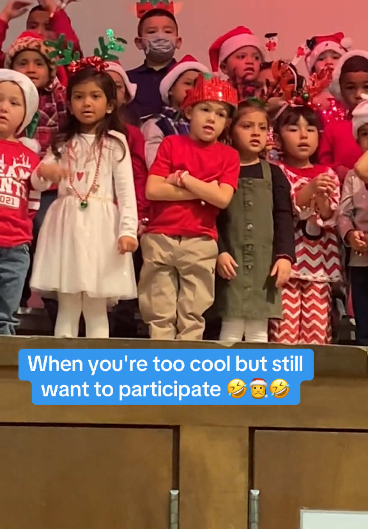 Too much swag we can't... he definitely had his own vision 😂😂  (credit @Haylee) #kidsoftiktok  #santaclauseiscomingtotown  #christmas #xmas #singing #fypage   