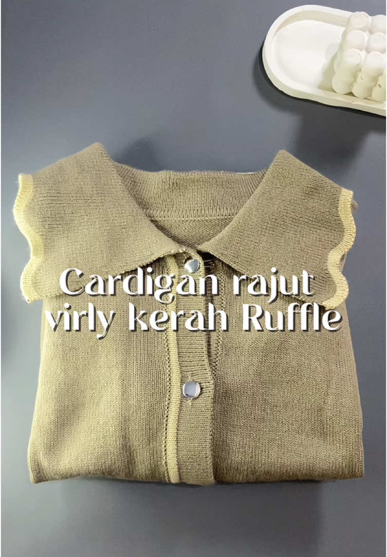 Cardigan rajut virly kerah ruffle #cardigan #cardiganrajut #cardiganoutfit #cardiganmurah #cardiganviral #fypシ 