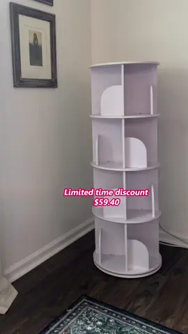 This bookshelf fits sooo many books and is my fav 🫶🏼🥹  #bookshelf #rotatingbookshelf #bookshelforganization #bookshelftour #bookshelfdecor #BookTok #tiktokshopblackfriday #tiktokshopcybermonday #fyp 