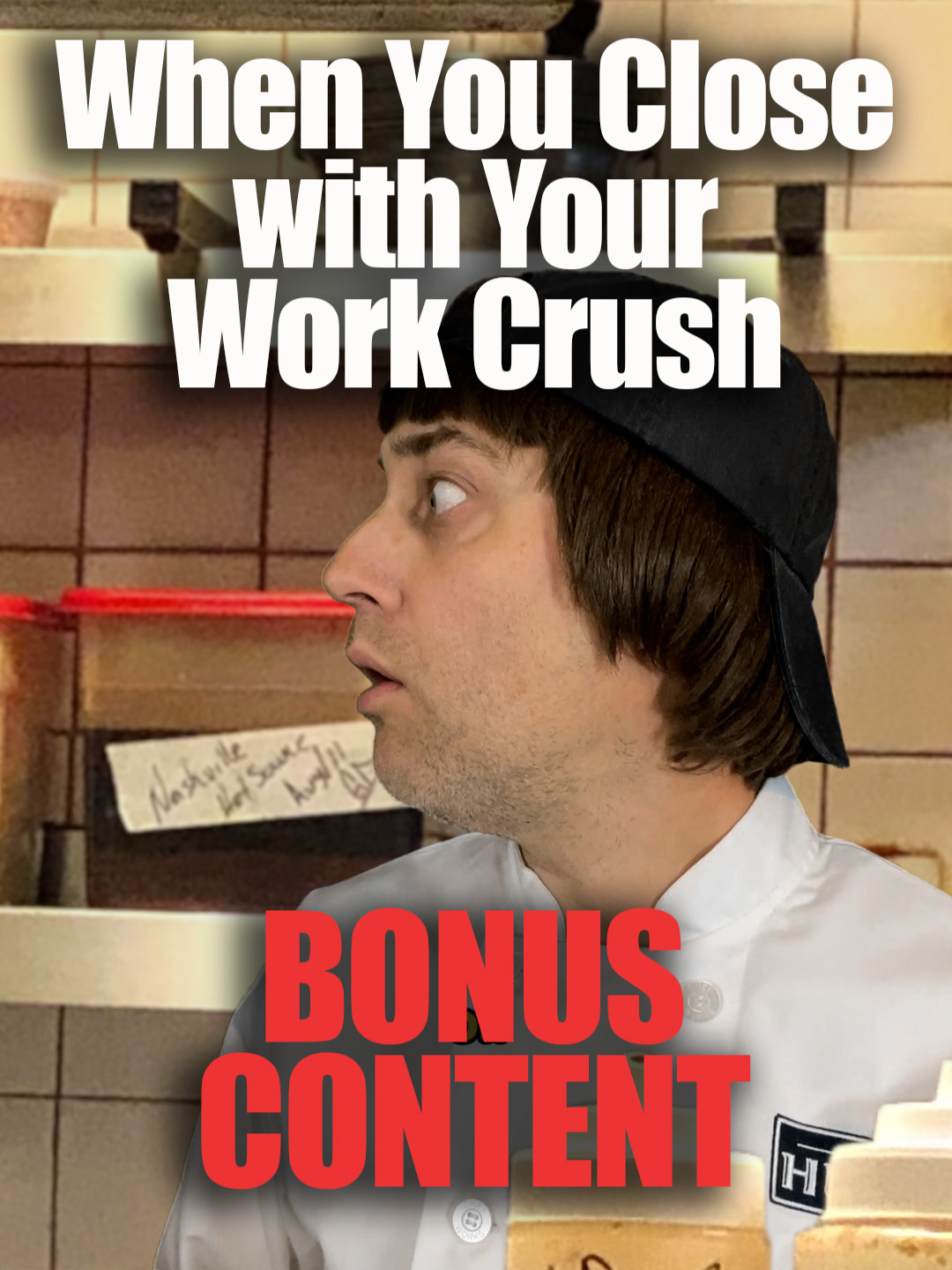 Sharing this week's Patreon Bonus Content video for free to show you what we do over there! Join us at patreon.com/bistrohuddy (co-write w/ @andrea.kelley) #bistrohuddy #workplaceromance #restaurantlife #serverlife