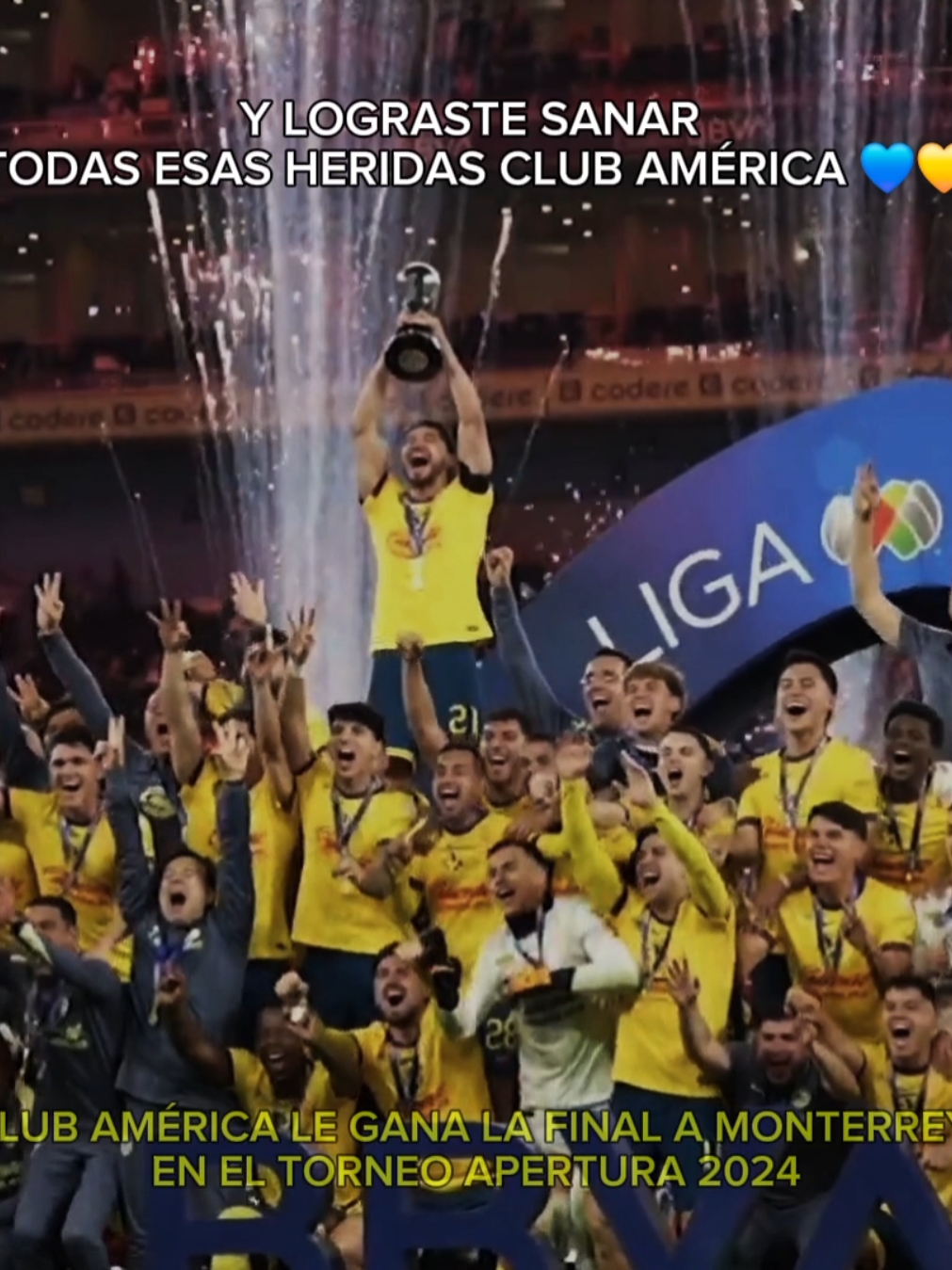 ESTO ES AMERICA 💙💛🦅 GRACIAS POR SANAR LAS HERIDAS ❤️‍🩹 @Club América @Liga BBVA MX #clubamerica #clubamerica🦅💛💙 #tricampeon #historia #historico #unico #eridas #elmasgrande #ligamx #ligamx🇲🇽 #azulcremas #antiamericanista #estoesamerica #mundo #revancha #amor #loveyou 