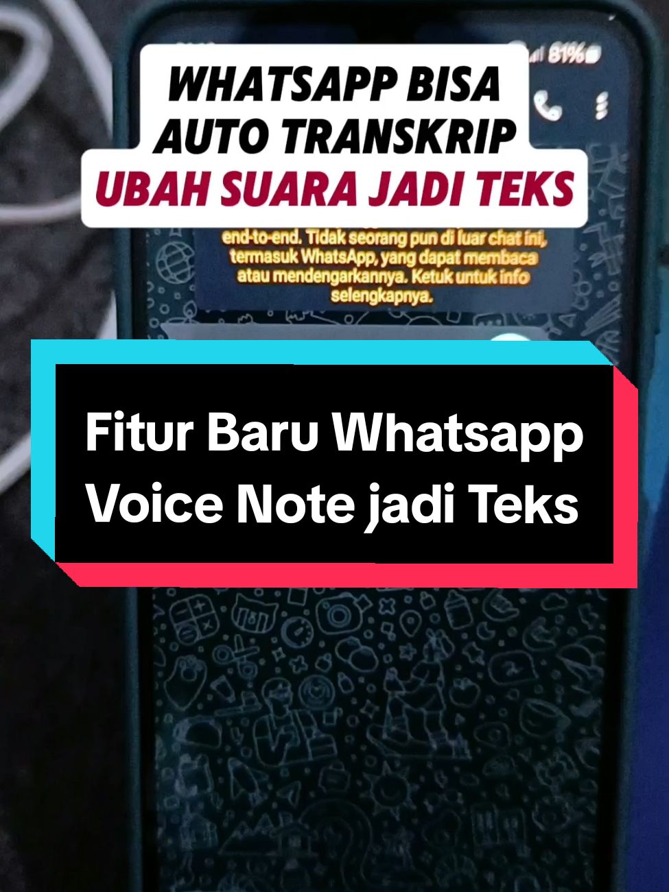 fitur baru WA otomatis ubah voice note jadi teks tapi minusnya belum support bahasa indonesia #whatsapp #whatsappchat #gadget #android 