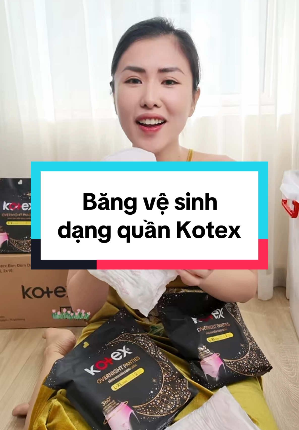 Băng vệ sinh dạng quần Kotex yên tâm không sợ trào đây #kotex #bangvesinh #bangvesinhdangquan #bangquankotex #bangvesinhkotex #ongmybamup #mymupdaily #mymupreview