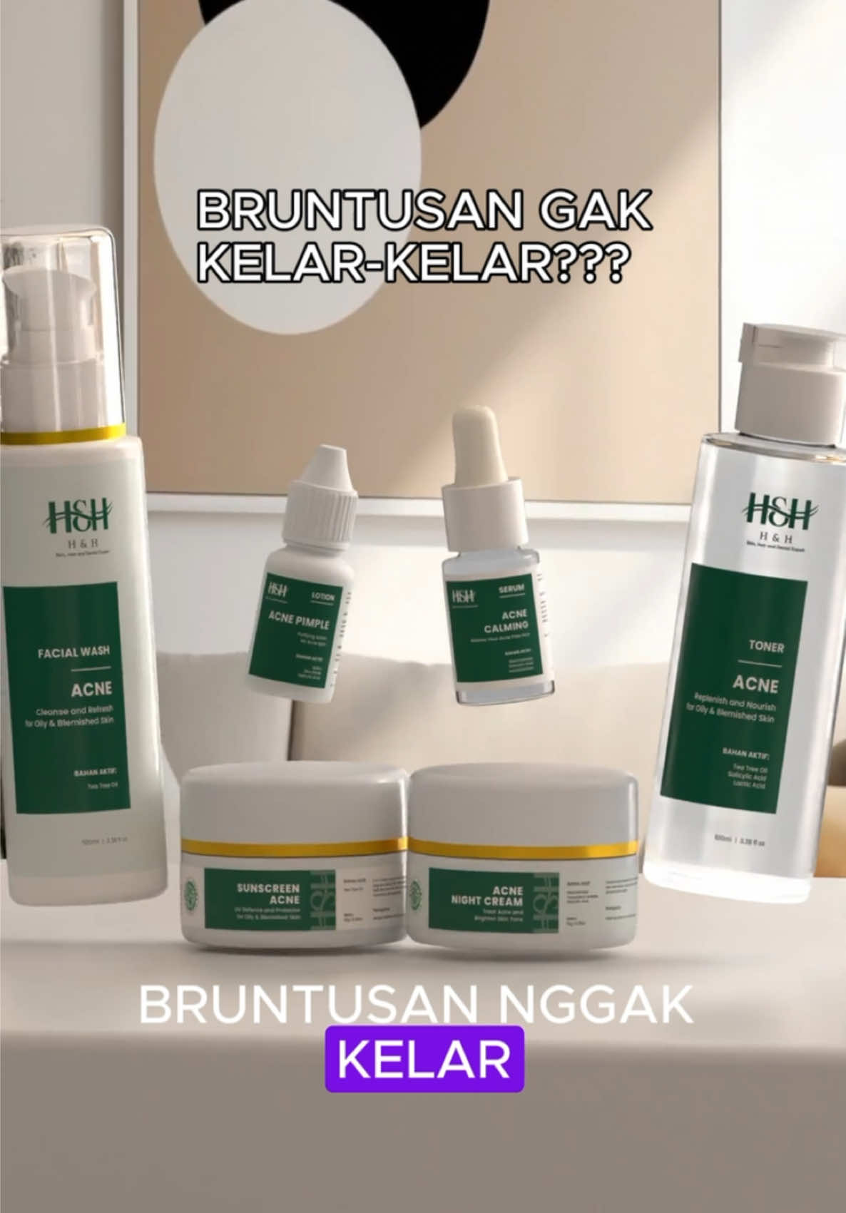 Mana nih yang udah mau nyerah sama bruntusan. Yuk cobain Paket Acne Ultimate ini!🍃💚 #hnhskincarebydrkamilajaidi #dikawalsampaiglowup #24hours 