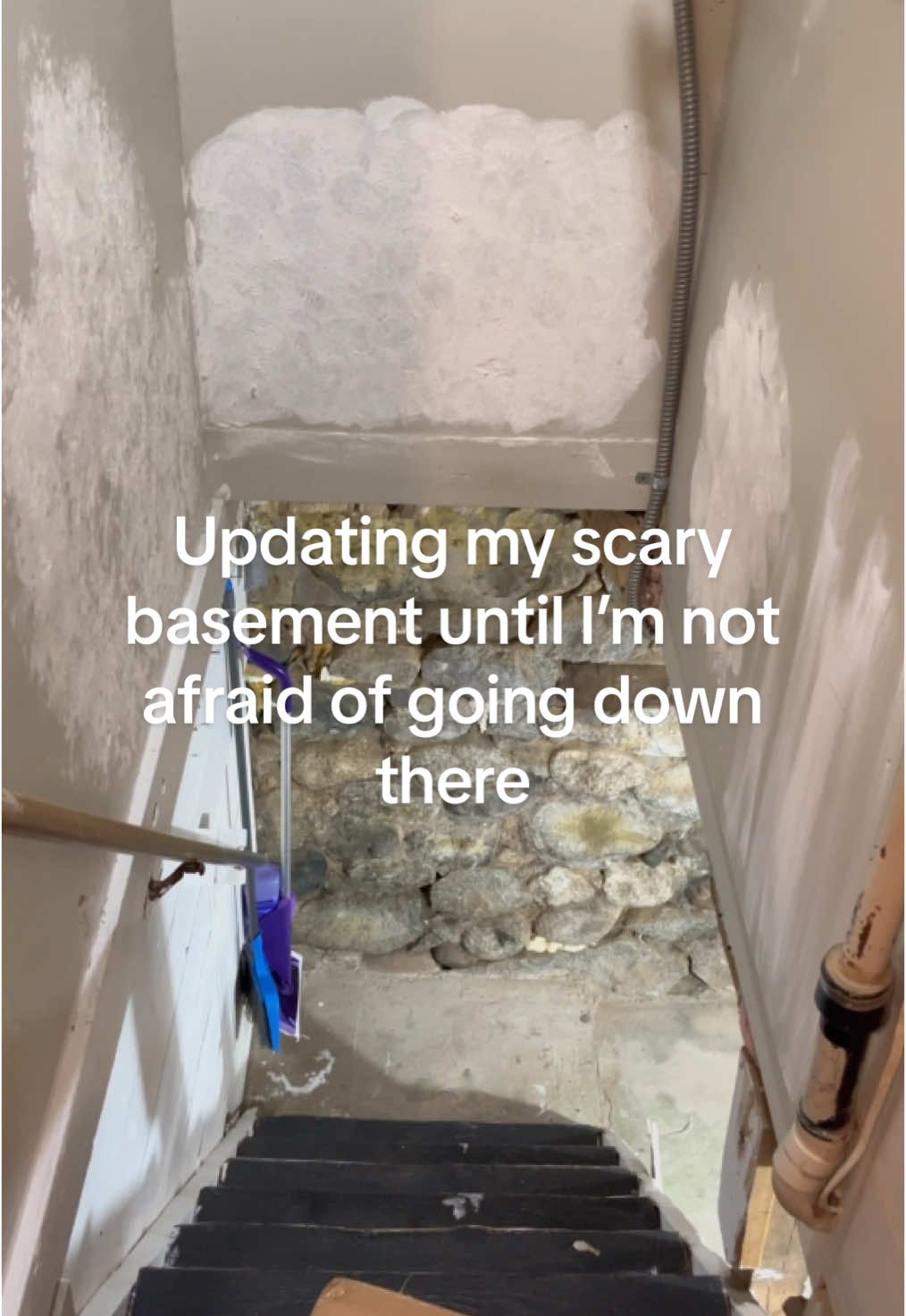 Updating my scary basement until im not afraid of going down there #deepclean #asmr #reno #renovation #CleanTok #DIY #update #updating #repost