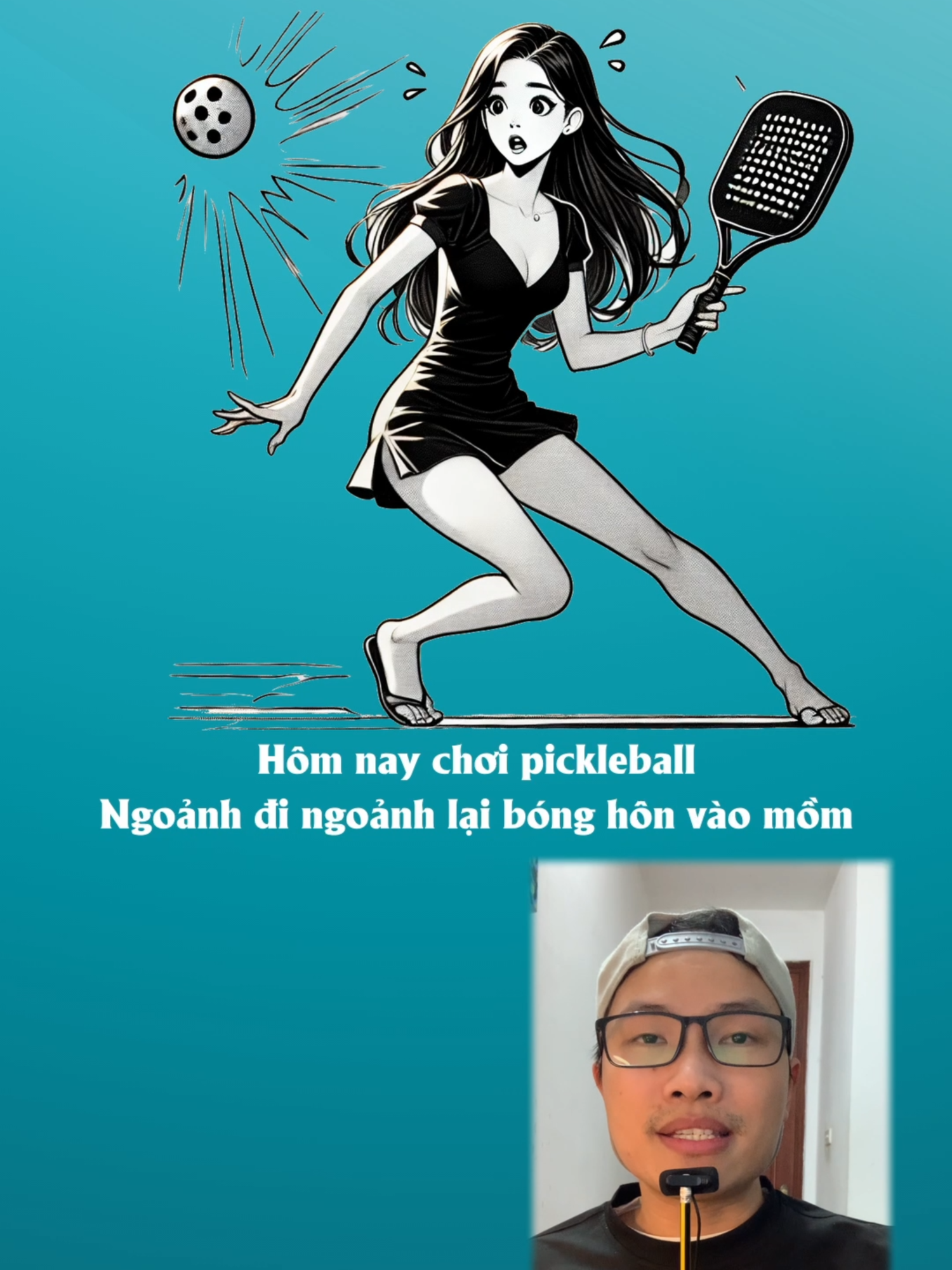 Hôm nay chơi pickleball. Ngoảnh đi nghoảnh lại bóng hôn vào mồm #thinhhanh #LearnOnTikTok #xuhuong #namcanhcam #thovui #pickleball