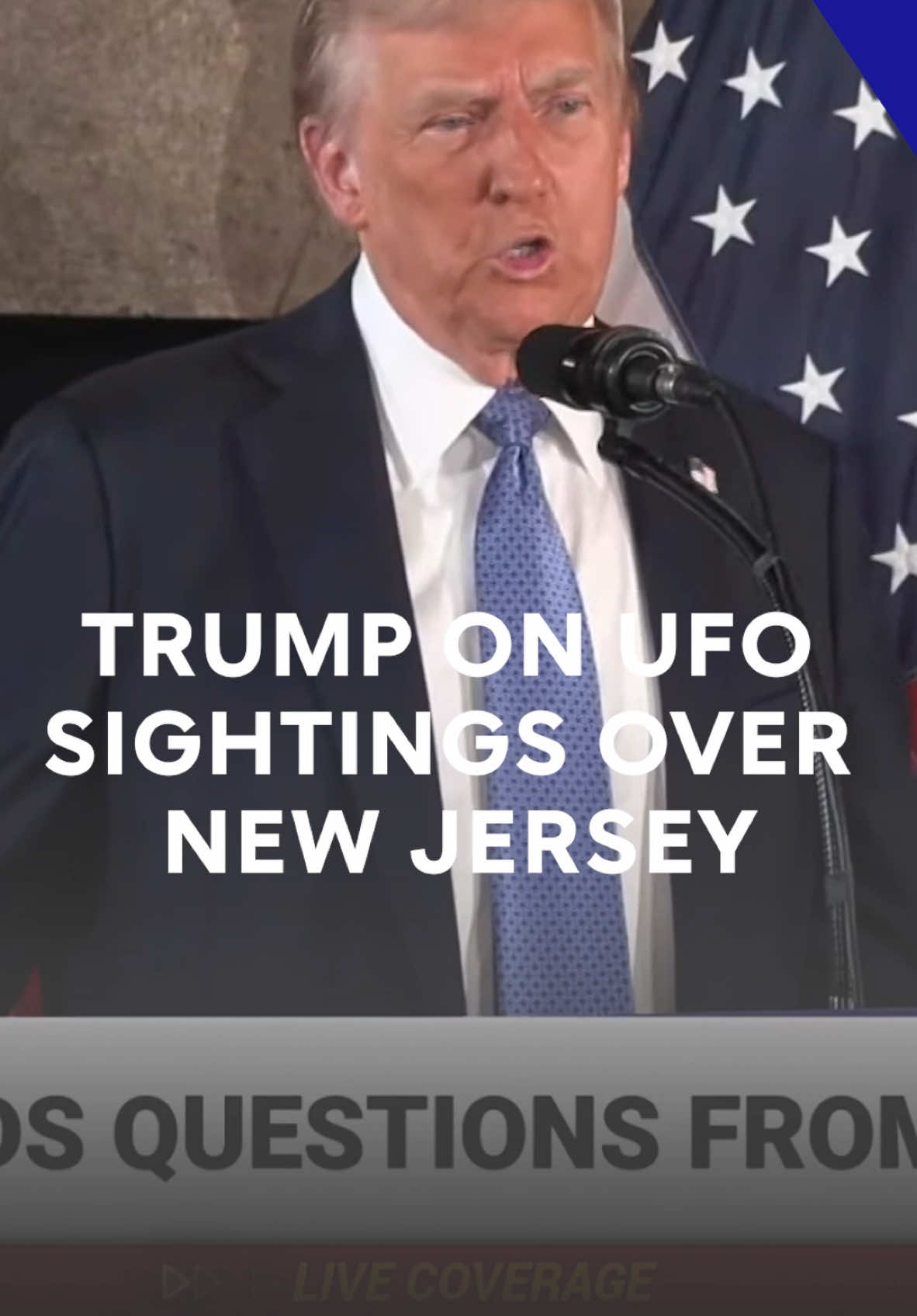 'The government knows what's happening' — Trump on UFO sightings over New Jersey. #NewJersey #UFO #Aliens #NJUFO #NJ 