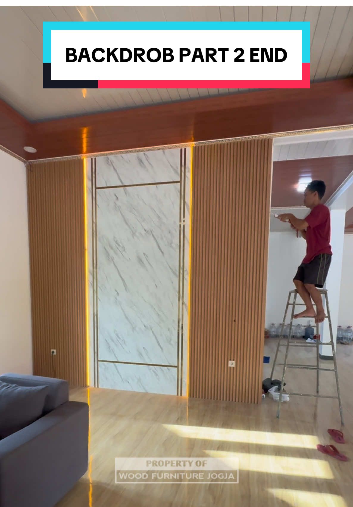 Backdrob minimalis lagi booming harga termurah langsung pengerajin ya bosskuh#umkm #fypシ゚ #backdroptv #backdrop #background #interiorjogja #kitchensetjogja 