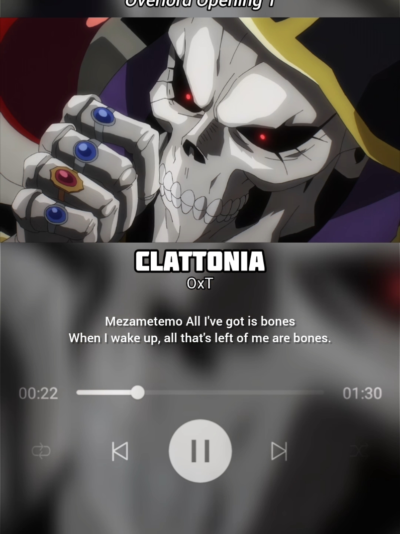 Clattanoia - OxT | Overlord Opening 1 #anime #opening #songlyrics #overlord #fyp 