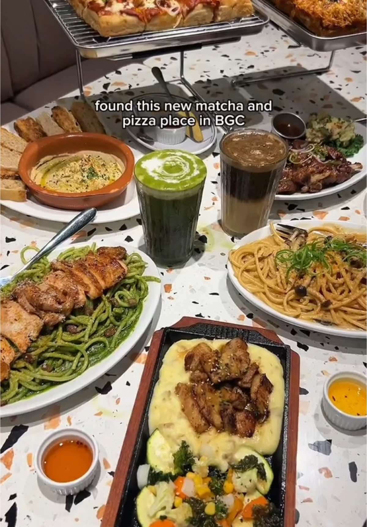 #newcafe in BGC! this restaurant and cafe serves the best miso sourdough pizza and matcha! 🍕🍵 • LADY LUCK CAFE 📍 — 5F, Skypark, SM Aura Premier  — Open Daily from 10AM - 10PM #ladyluckcafe #ladyluck #newcafe #bgc #wheretoeat #cafeinbgc #Foodie #cafehopping #matcha #creatorsearchinsights #fyp 