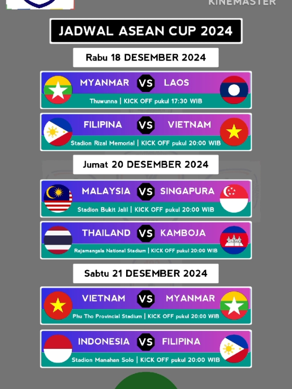 Jadwal indonesia vs filipina #aseancup2024 #pialaaff2024 