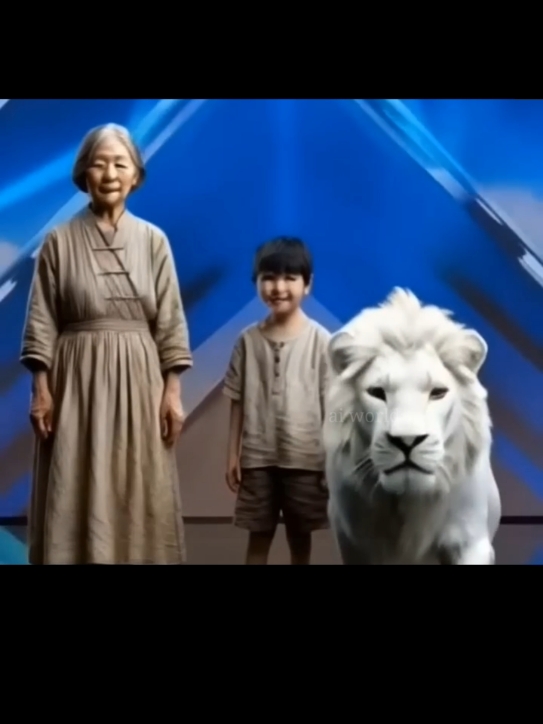 this old man transform into giant lion😱#ai #magic #trends #agt #miracle #americasgottalent 