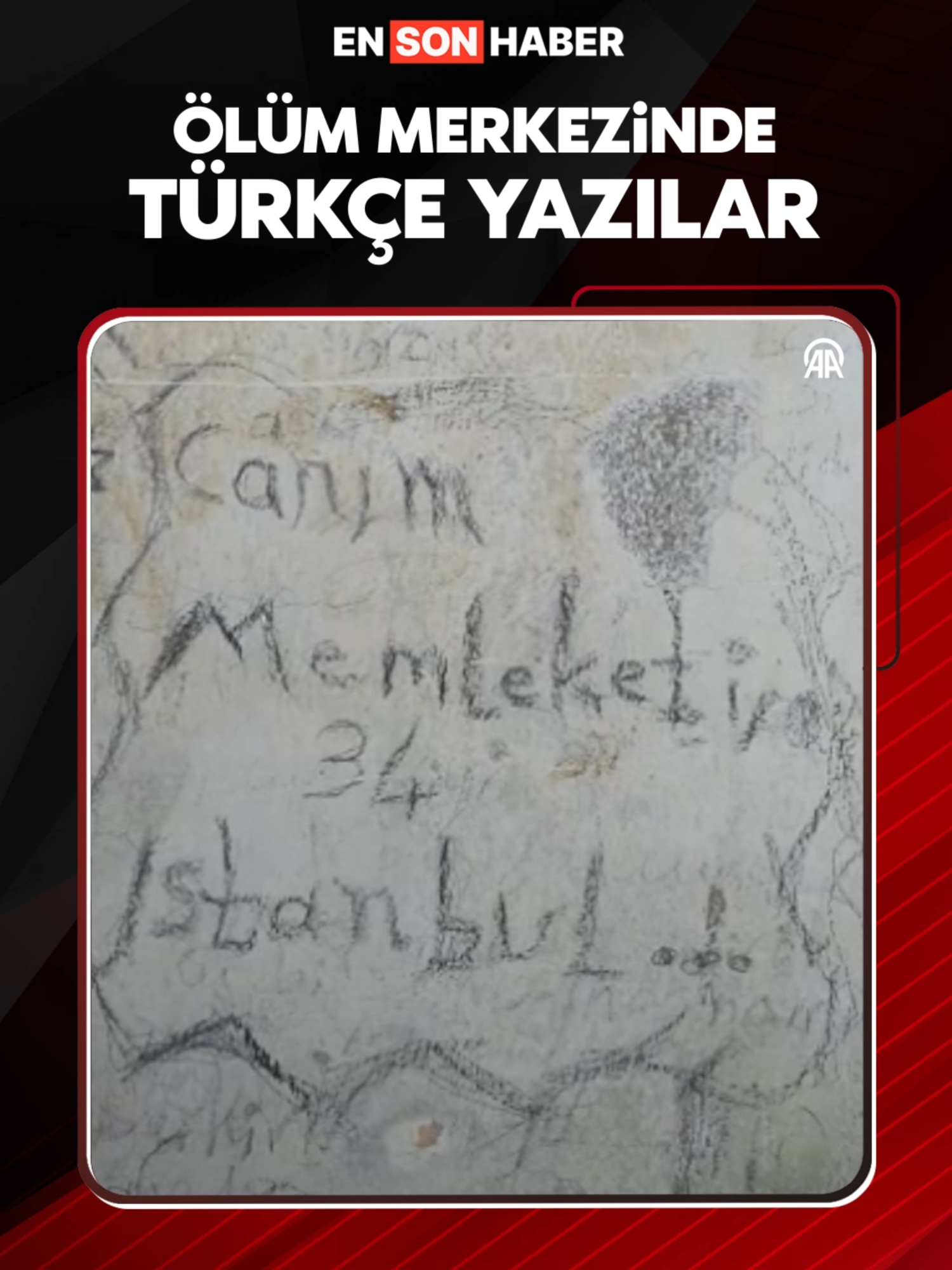 Suriye'de Esad'ın ölüm merkezi olarak kullandığı cezaevinde yapılan incelemelerde duvardaki Türkçe yazılar dikkat çekti. #suriye #türkçe #istanbul #esad #mesaj