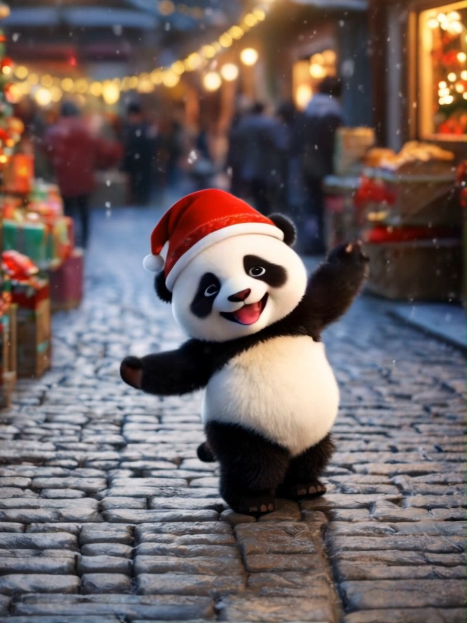 ✨🐼 Panda Christmas dance celebration! 🎉🎄❄️#fyp #christmas #merrychristmas #noel #cadeau #gift #wallpaper #chill #joyeuxnoel #panda
