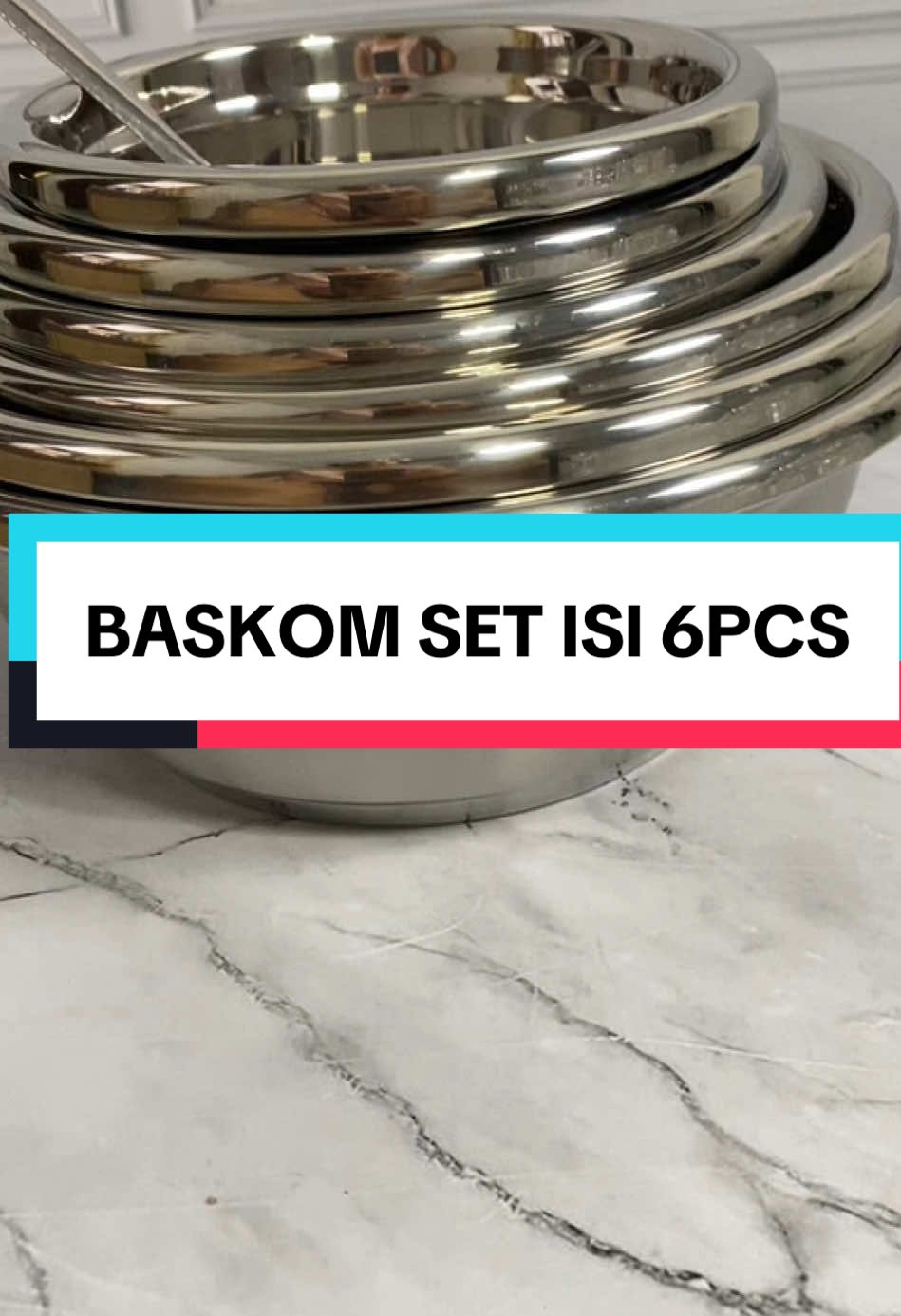 Baskom stainless steel isi 6pcs free centong sayur  #baskom #baskomstainless #baskomserbaguna #belilokal 