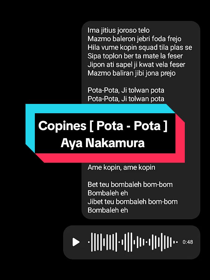 ternyata lirik dugong sangat membantu ya😸 #copines #potapota #ayanakamura #coversong #sing #singing #lyrics #liriklagu #lirikdugong #voice #fypp #foryou #masukberanda #trendingvideo #epep #2020 #france🇫🇷 