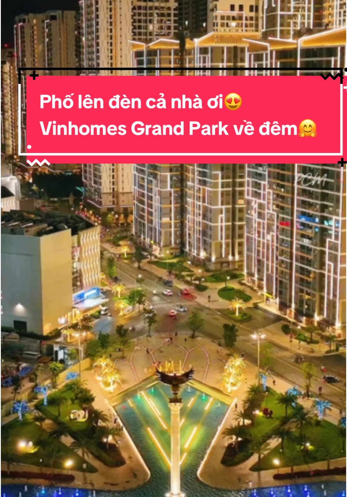 Phố lên đèn cả nhà ơi😍 Vinhomes Grand Park về đêm🤗   #vinhomesgrandpark #pcm #congvien #8wonder #vuichoigiaitri #congvien #congvienanhsang #canho #nhapho #masterisehomes #vincom #noel 