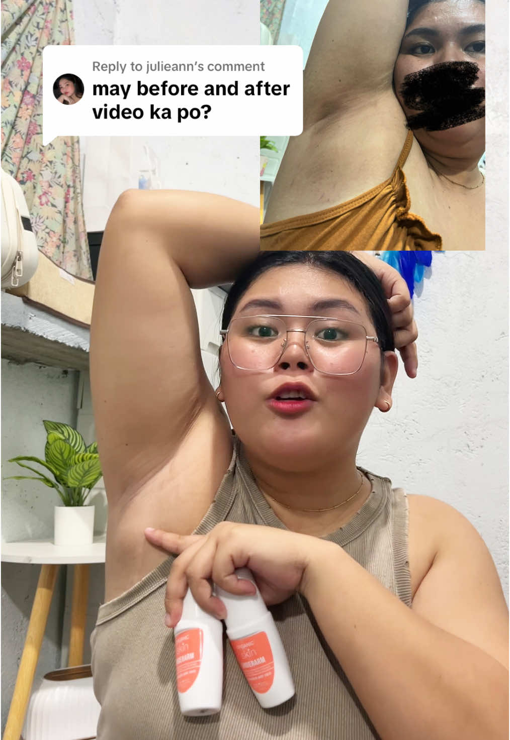 Replying to @julieann grabe improvement ng kili kili ko dito 😭😭 #underarmswhitening #underarmskincare #underarm #organicskincare #organicskin 