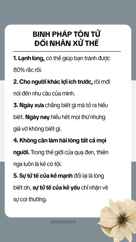 Hãy nghi nhớ! #binhphap #tichcuc #LearnOnTikTok #xuhuongtiktokk #suyngam #binhphaptontu #loinho6868 