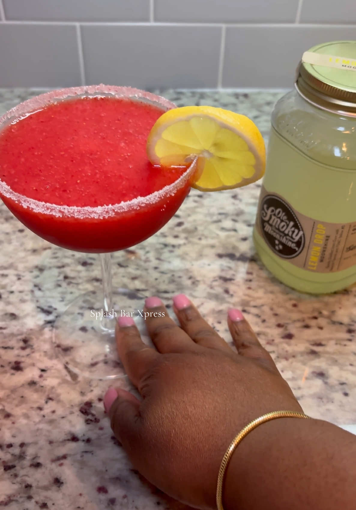 Frozen Moonshine Strawberry Lemondrop #lemondropmartini #moonshine ##foodtiktok##Recipe