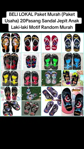 BELI LOKAL Paket Murah (Paket Usaha) 20Pasang Sandal Jepit Anak Laki-laki Motif Random Murah FS hanya Rp122.322! Jangan lewatkan! Ketuk tautan di bawah ini