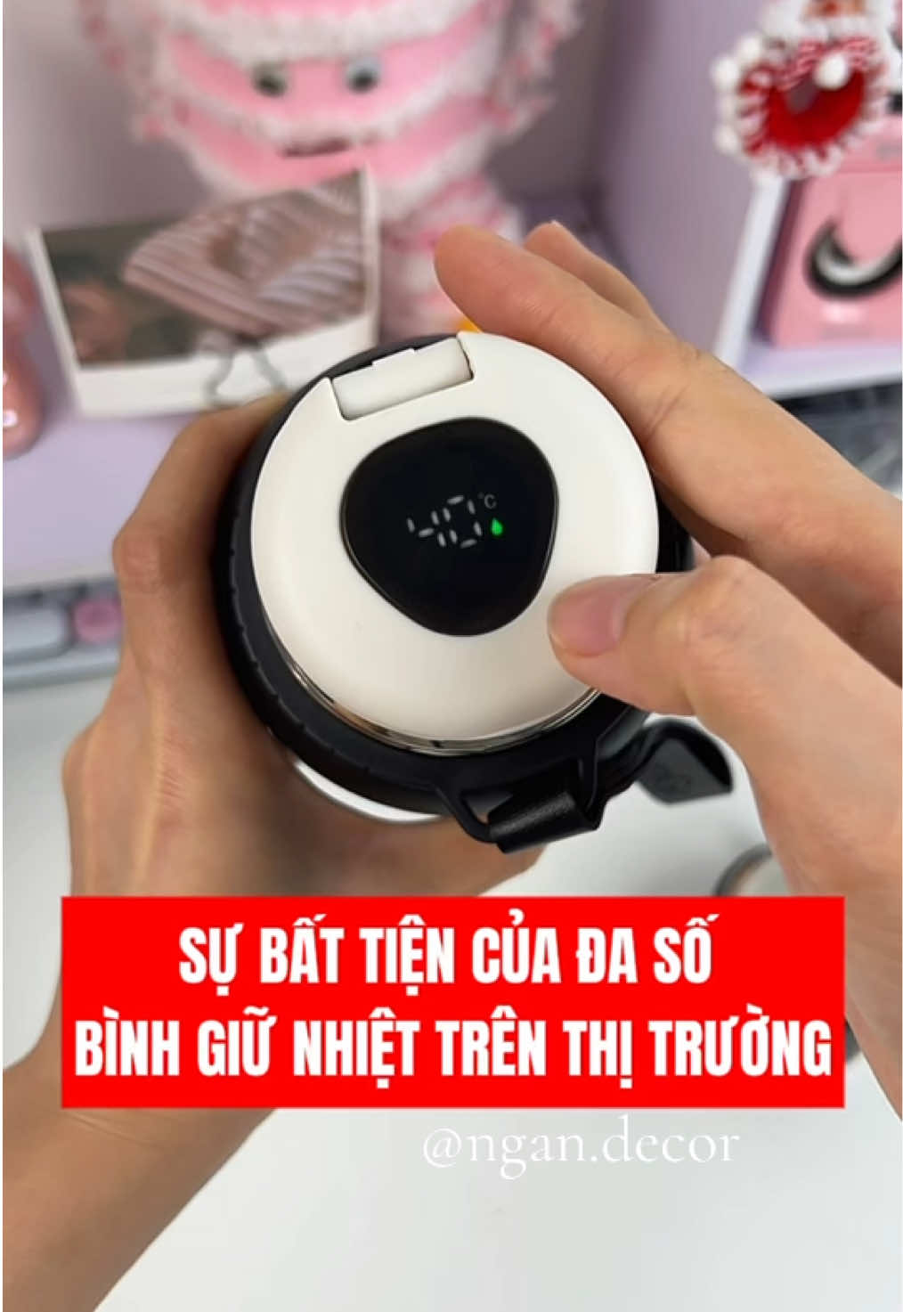 Bình giữ nhiệt có cảm biến nhiệt độ #ngandecor #diyhomedecor #khousesmart #lygiunhietkhacten #binhgiunhiet 