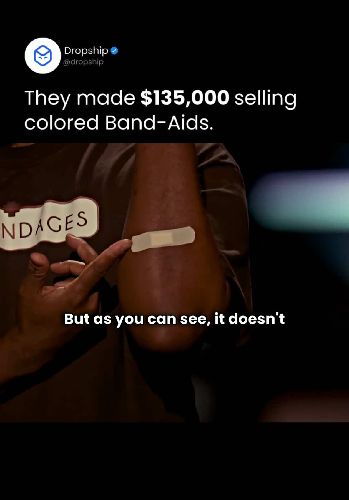 Browndages appeared on Shark Tank with a product that offers skin-tone bandages for people of color.  The founders, Rashid and Intisar Muhammad, pitched their inclusive bandages to the Sharks. The Sharks were impressed by the product's uniqueness and its strong market potential.  Ultimately, Daymond John, Lori Greiner, and Mark Cuban teamed up to offer a deal, investing $100,000 for a 30% stake in Browndages. #entrepreneur #moneytok #onlinebusiness #dropshipping #ecommerce 