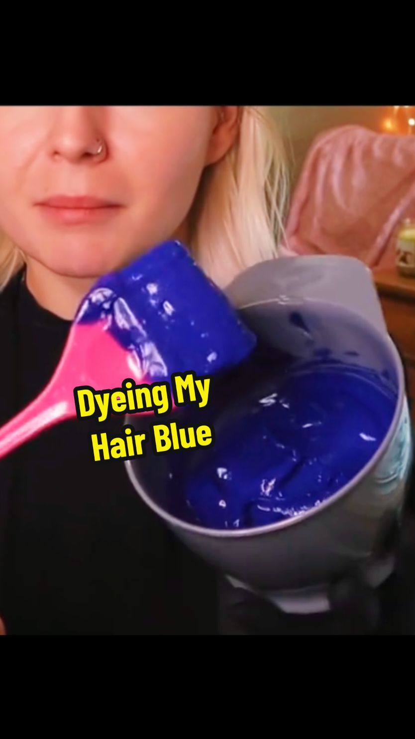 blue hair dye tips, how to dye hair blue #hair #dyingmyhair #dyedhair #bluehair #beauty #fyp #hairstyle #kallmekris 