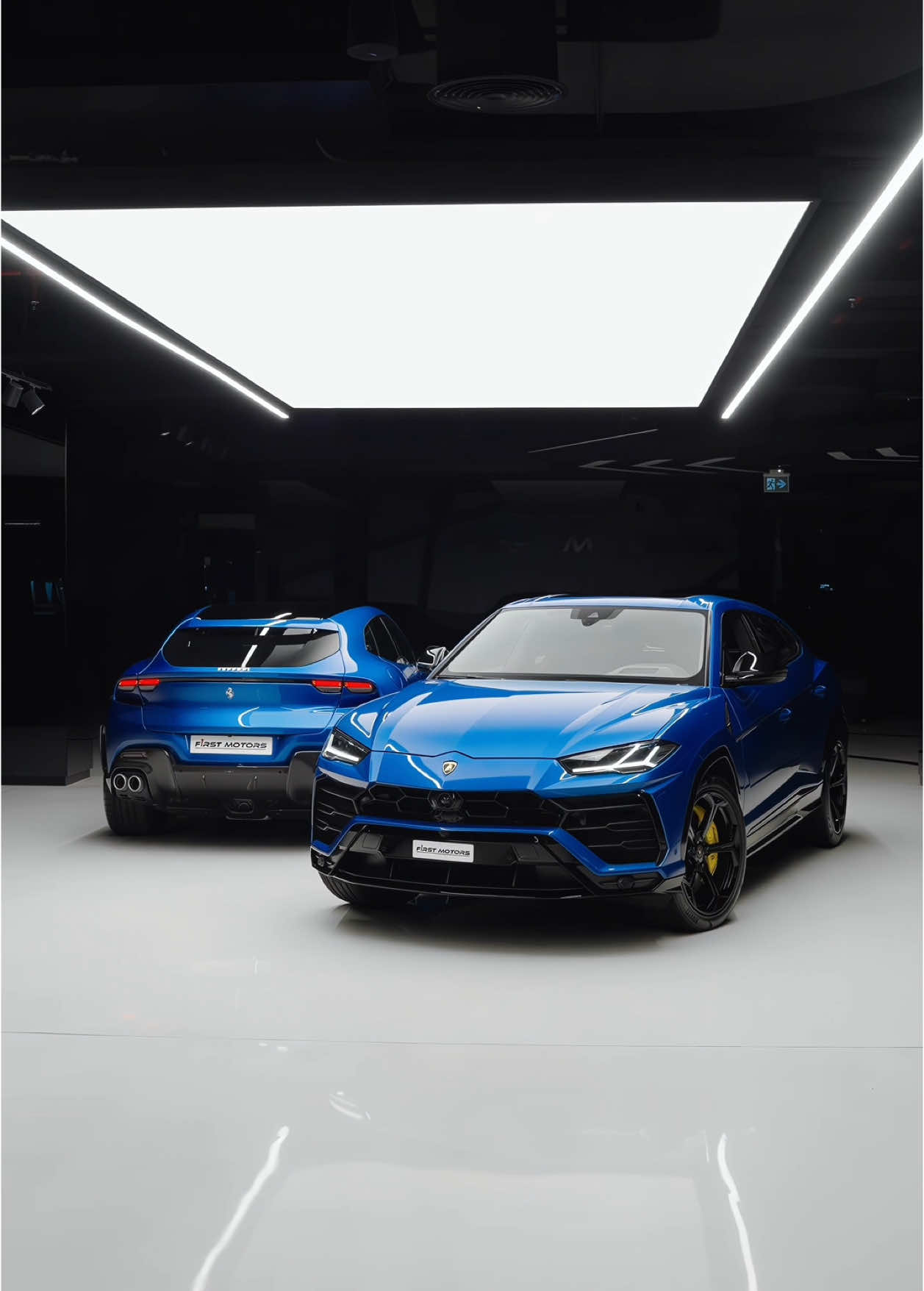 Hey Siri, is there such a thing as too much blue?💙 Which SUV is your pick? -Ferrari Purosangue -Lamborghini Urus  #suv #luxurycars #ferrari #ferraripurosangue #lamborghini #lamborghiniurus #cardealership #dubai