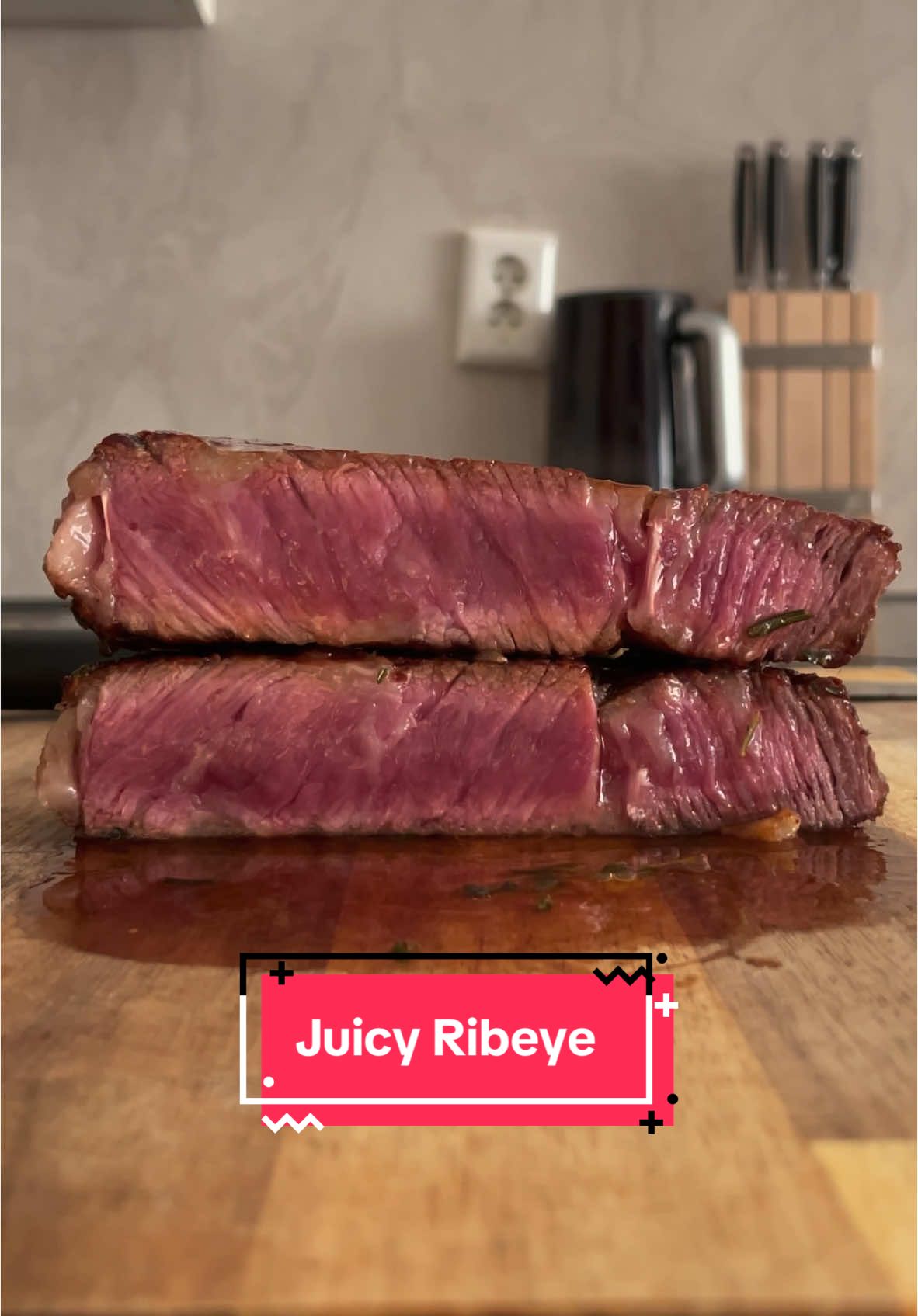 Is this ribeye raw? What do you think?  #FoodTok #EasyRecipe #cooktok #easyrecipesathome #fyp #foryoupage #juicy #steak #foodtiktok #ribeye #newzealand #asmr #asmrfood #sharp #knife #wood #lens #boneless #pink #rare #medium #cap #bluerare #blueraresteak