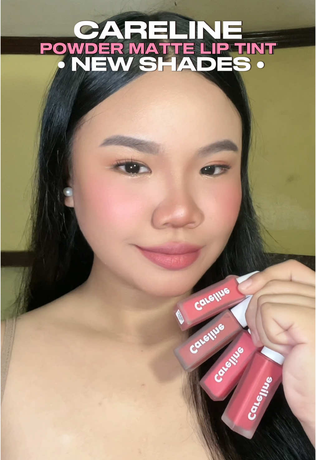 Powder matte tint just release their new pink shades, lets do a swatch party! @Careline #pinkpowdermattetints #powdermattetints #powdermatte #mattetints #carelinetints #lipstick #carelinegang #liptint #koreanlook #pinklips 