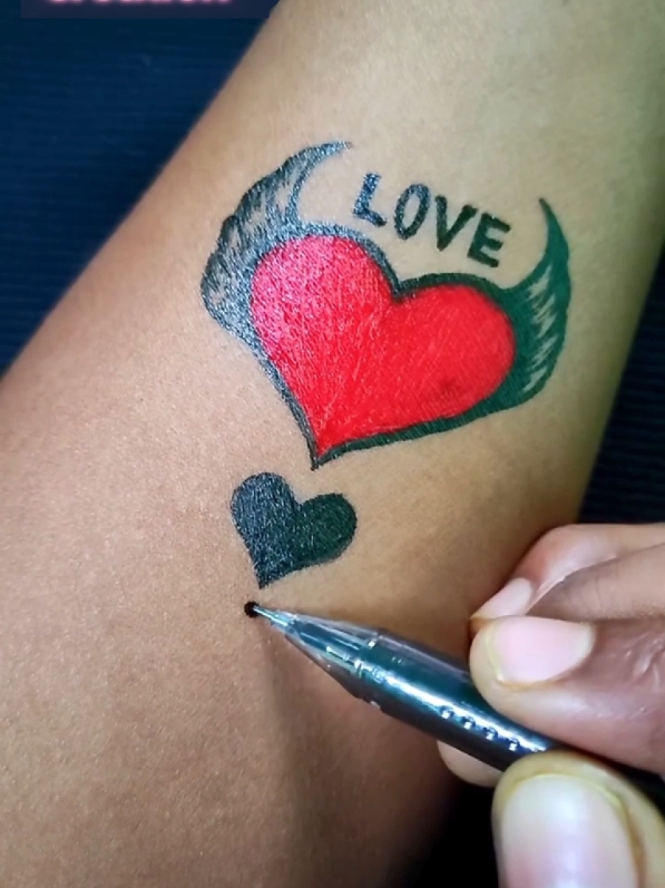 Love tattoo design _ Try#temporary #art #_trending #_trending #on  this one_._._.__art _tattoo _artist _viral#art 