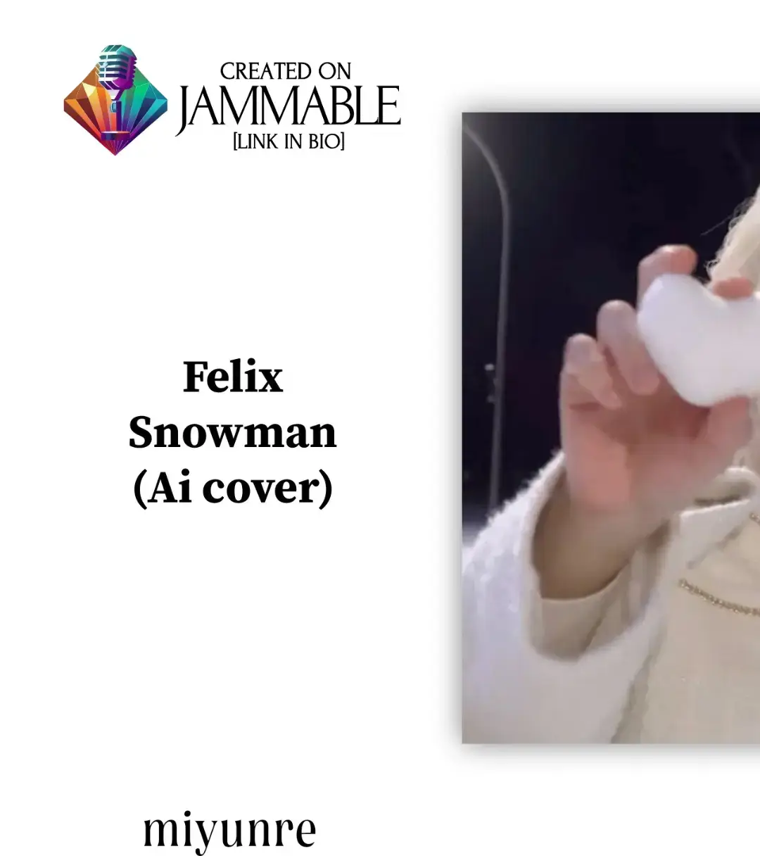 Felix - Snowman [AI COVER] • (Sia) • Original Artist : Sia • AI Artist : Felix [Stray kids]  • Song : Snowman Made your own cover with JAMMABLE (Link in bio) • Сделай свой собственный кавер в JAMMABLE (ссылка в био) I DON'T own anything.         This content is AI-generated and does not originate from an actual person. It remains faithful to the original composition with not a single stem altered, ensuring full respect for Komca's rights.         All rights to the rightful creators. No copyright infringement intended. #aicover #jammable #felix #leefelix #ai #cover #skz #stay #skzstay #yongbok #leeyongbok #aicovers #coverai #Sia #Snowman