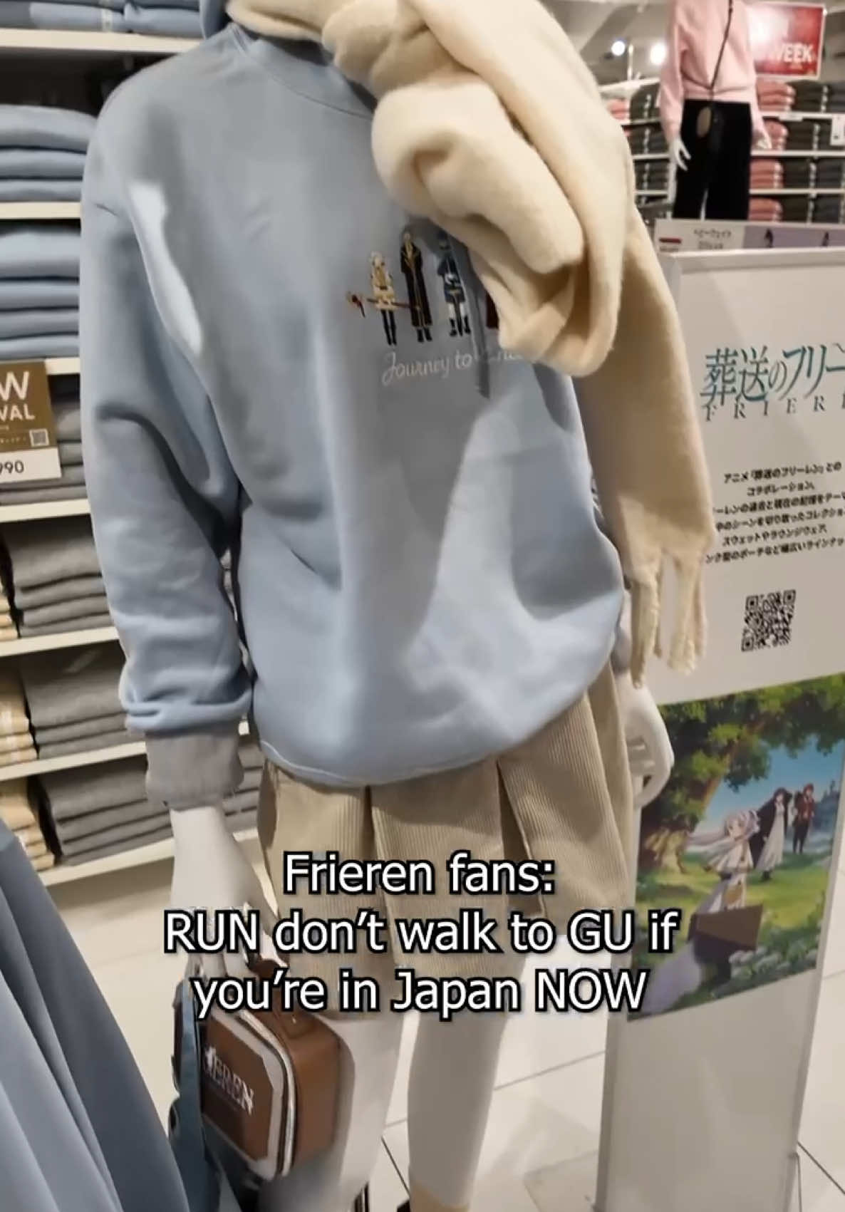 UNIQLO’s GU x #Frieren official clothing collaboration made me so happy. I found it randomly when strolling in Shibuya. I love this anime so much so I had to get a few pieces and they all had great price points! 🥹 #uniqlo #animecollab #animemerch #frierenanime #japanexclusive #ユニクロ #sousounofrieren 