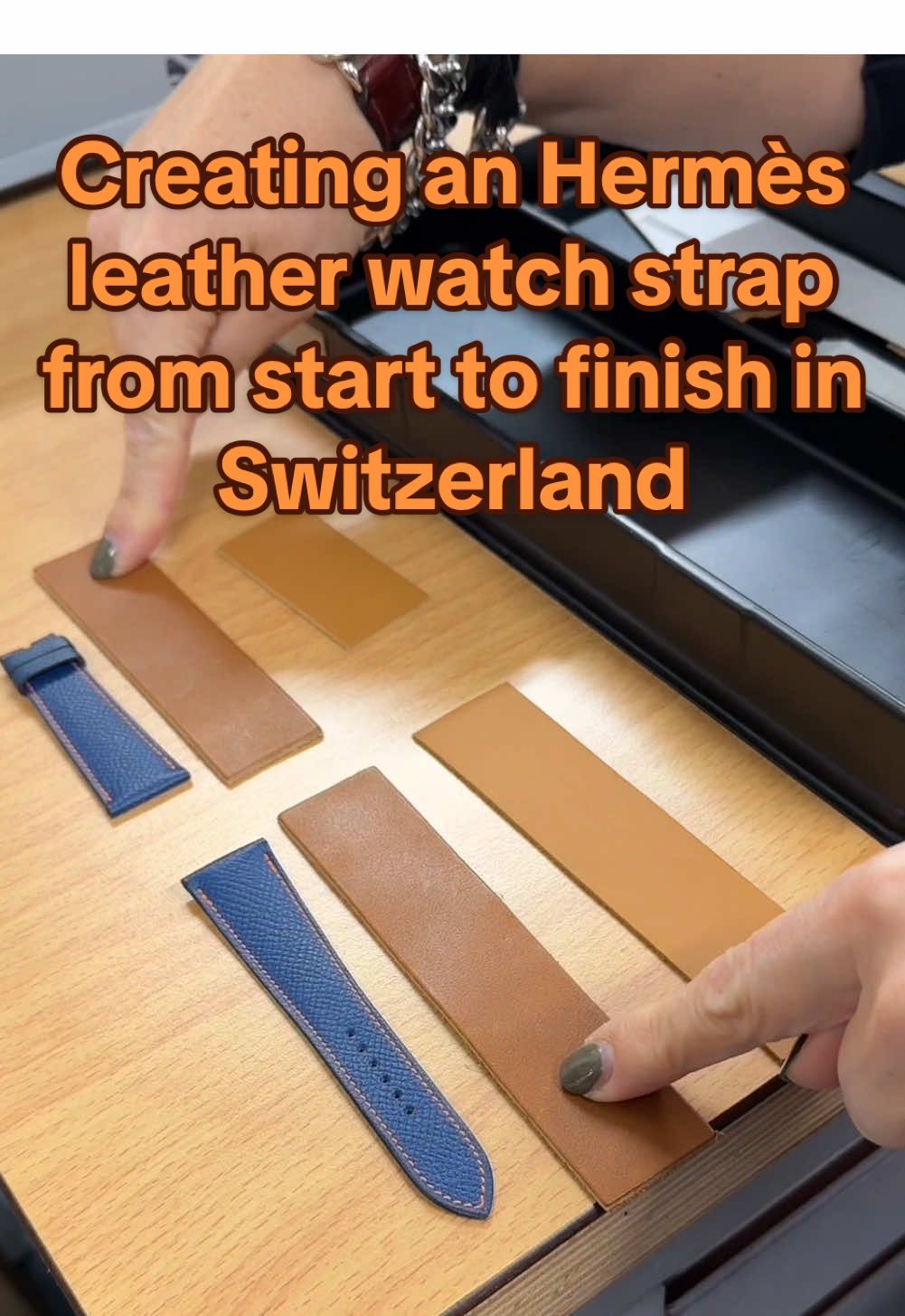 I traveled to Hermes’ leather strap atelier in Switzerland and was able to watch their artisans make a watch strap from start to finish. #hermes #watchtok #hermeswatch #hermesleather #leather #leathercraft 