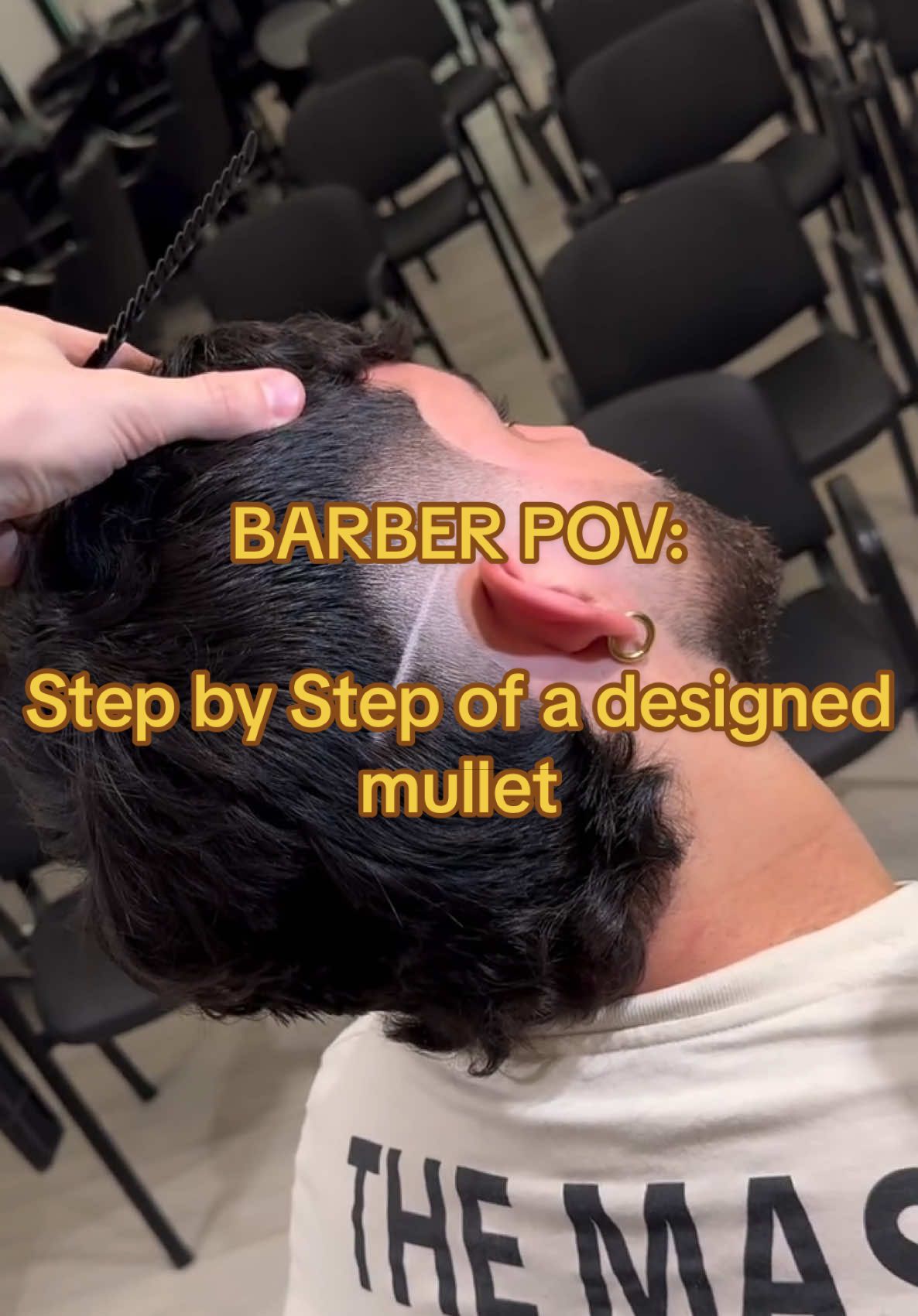 BARBER POV: STEP BY STEP OF A DESIGNED MULLET🤌🏻 #menshair #menshaircut #menshaircuts #menshairstyle #menshairstyles #barber #mullet #fade 