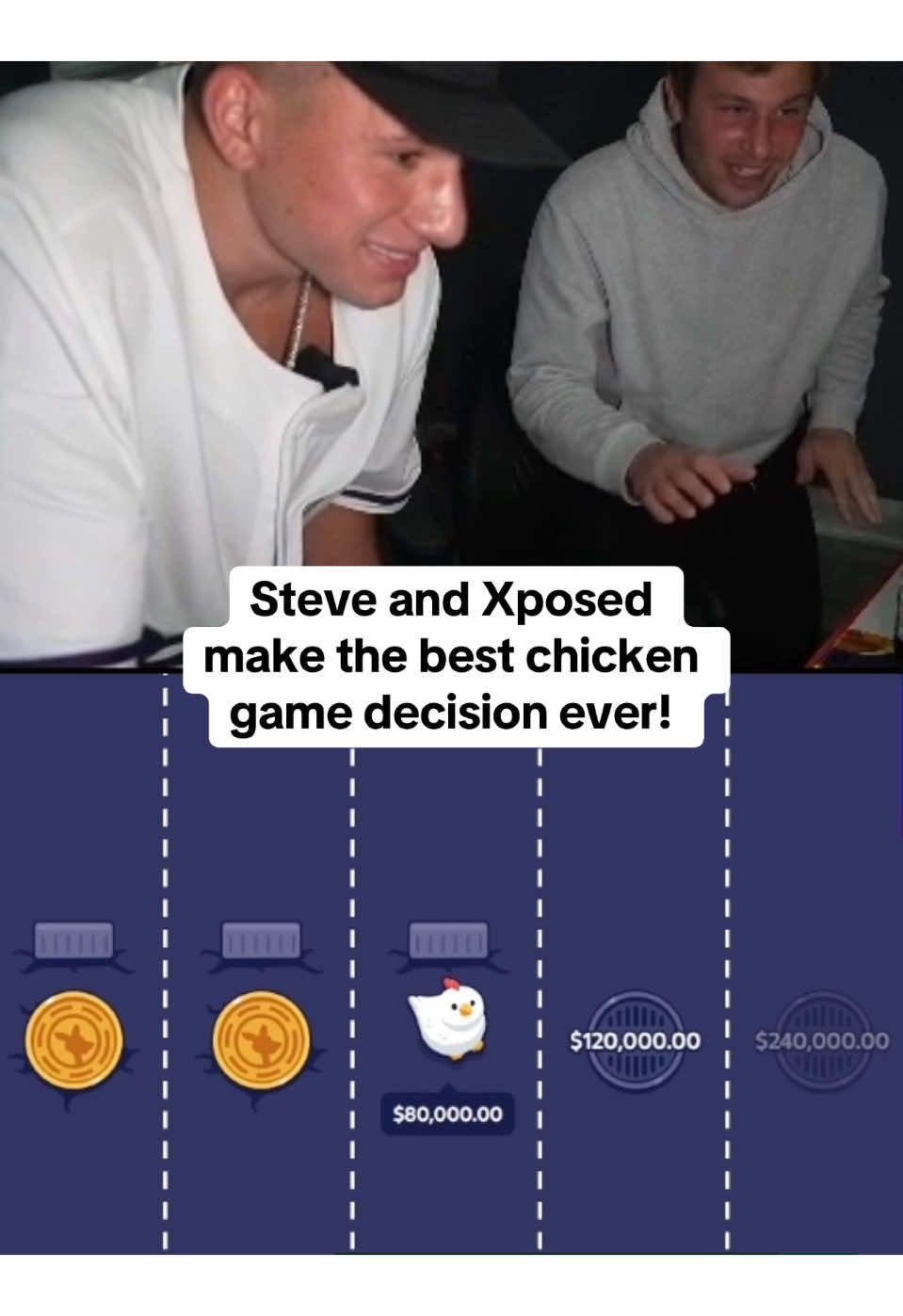 Steve and Xposed make the best chicken game decision ever! #kickstreaming #stevewilldoit 