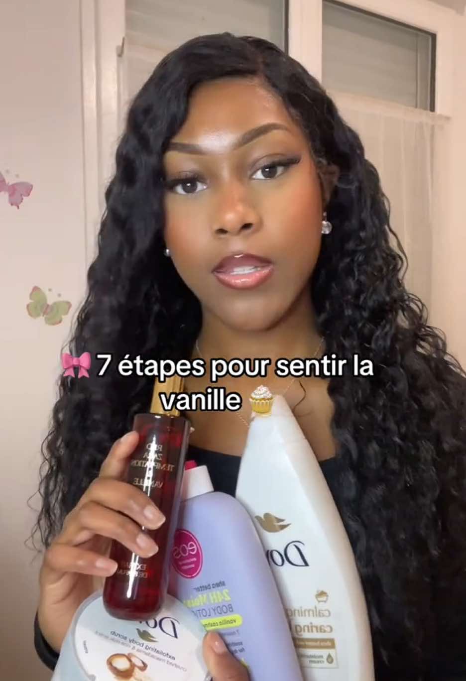 🎀 étapes pour sentir la vanille 🧁 #fyp #hygiene #SelfCare #eos #parfum #dove #vanille 