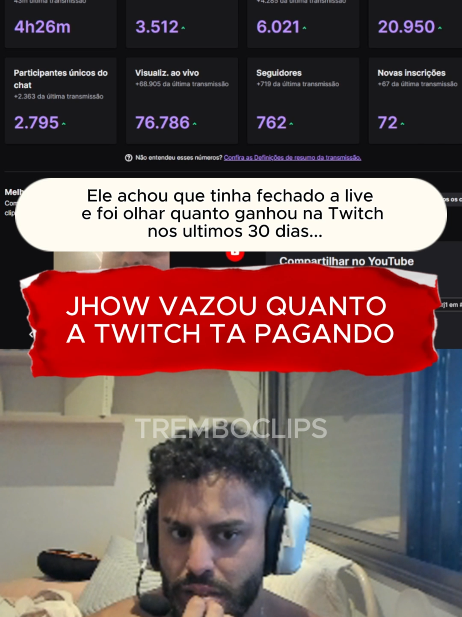 JHOW TA GANHANDO MAIS DE 10 MIL DA TWITCH #jhowrj #jhowrj1 #vazou #salario #twitch