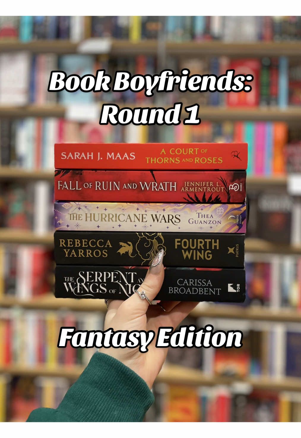 Book Boyfriends Round 1: Fantasy Edition! Who’s your pick?  #BookTok #fyp #booktokfyp #fantasybooks #romantasybooks #fantasyreads #romantasyreads #romantasy #fantasy #romantasybooktok #fantasybooktok #traffordcentre #waterstones #waterstonestraffordcentre #bookboyfriends #bookboyfriend #acotar #fourthwing #theserpentandthewingsofnight #thehurricanewars #fallofruinandwrath #rhysand #xaden #raihn #alaric #thorne 