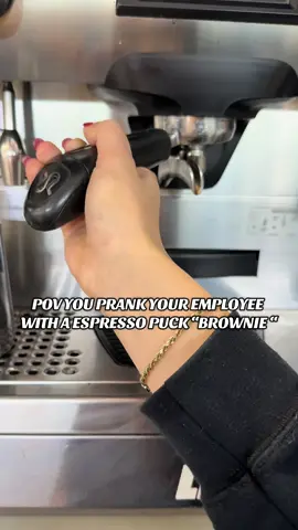 The ultimate coffee puck prank ☕️#caffestellato #baristatok #coffee #prank #humor #viralvideo #fypシ #trending #barista #baristalife #viral #foodies #foryoupage #fyp 