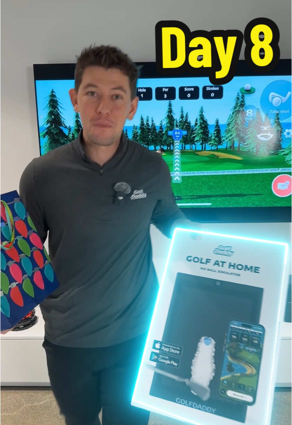 Trying to make a hole in one on the Golf at Home ⛳️ its day 8 so that means were giving away a new present! Comment and follow to be entered 🙌