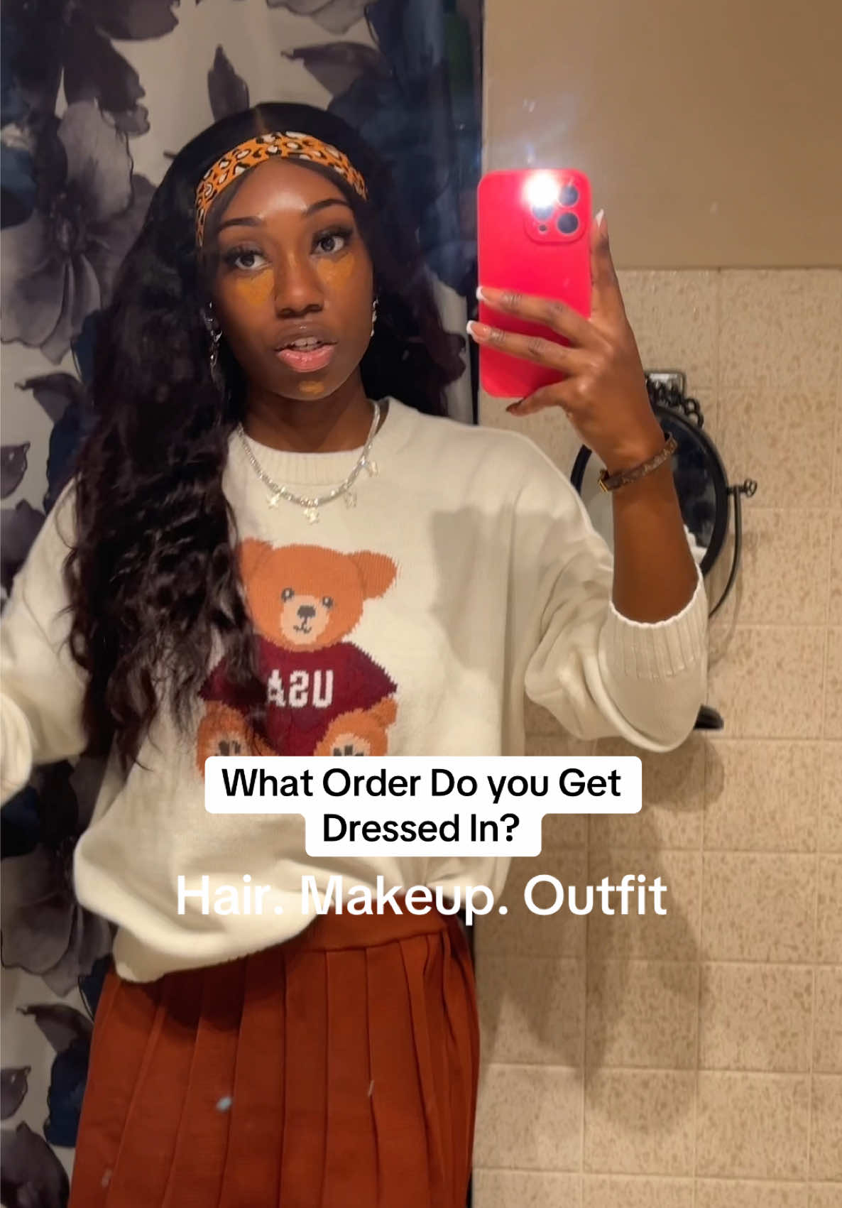 Which order do you get ready in? 👀💋. Typically, I Do Outfit, Hair & Makeup last. GRWM Black Girl 🤭 #grwm #blackgirloutfits #pinterestoutfit #blackgirloutfitideas #holidaypartyoutfit #grwmblackgirl 