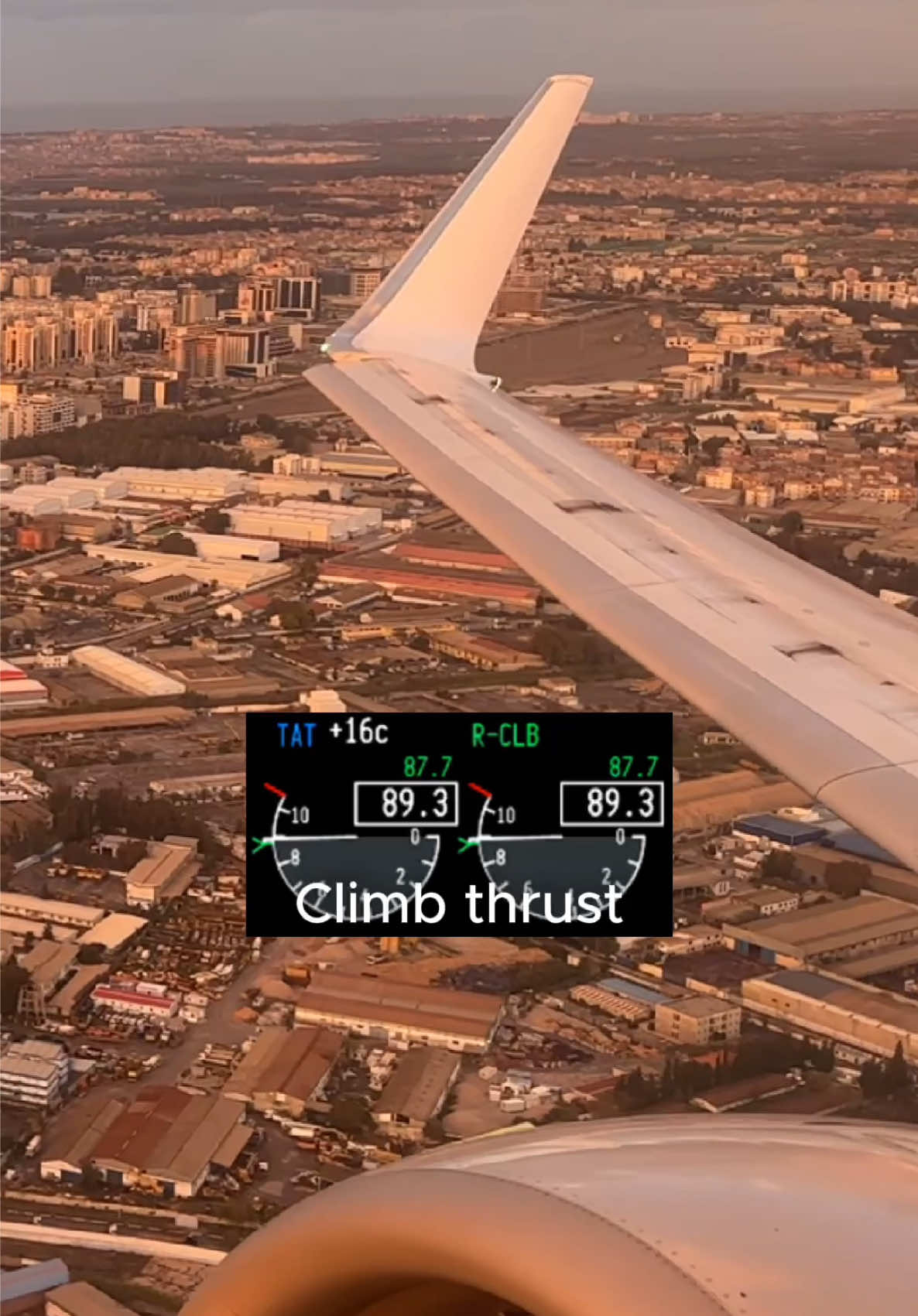 From TO/GA to CLB ✈️✨ — Thrust Reduction Explained! Ever wondered what happens during takeoff when the engines reduce thrust? 🧐 On a Boeing 737, after a powerful takeoff using TO/GA (Takeoff/Go-Around) thrust, the aircraft transitions to CLB (Climb) thrust. This shift reduces engine stress 🔧, improves fuel efficiency ⛽, and ensures a smooth climb-out for passengers. 🌤️ Watch closely as the thrust reduction happens seamlessly during the climb phase! 🎥 📍 Air Algérie 737-800 departing from Algiers (DAAG) 🛫 #AviationLovers #Boeing737 #AirAlgerie #PilotLife #AvGeek #Takeoff #Flying #aviation #boeing #737 #flightdeck #airplane #planespotting